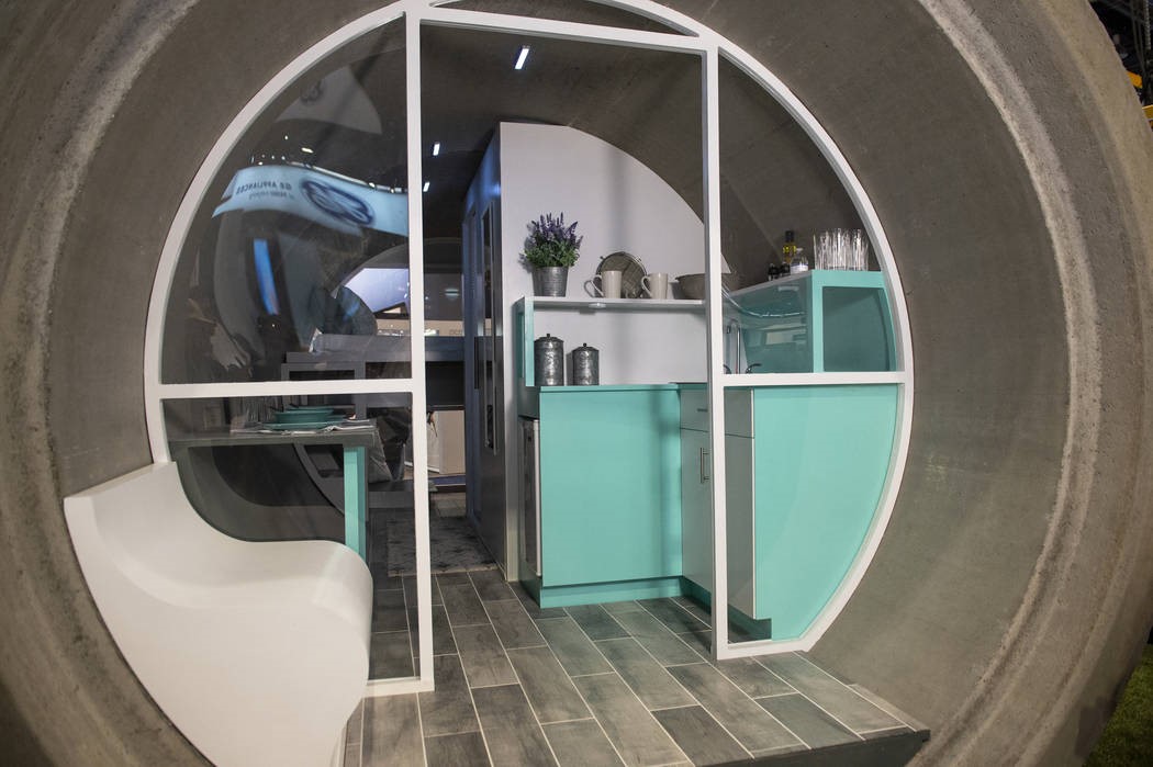 Sandra Guillen’s design, an 85-square foot home constructed inside a large concrete pipe